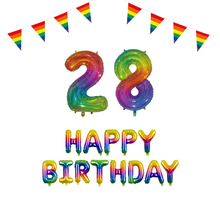 28 jaar Verjaardag Versiering Pakket Regenboog