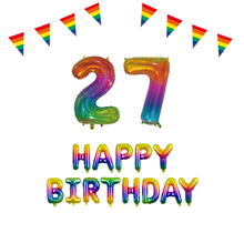 27 jaar Verjaardag Versiering Pakket Regenboog