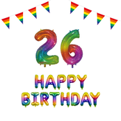 26 jaar Verjaardag Versiering Pakket Regenboog