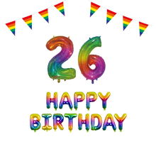 26 jaar Verjaardag Versiering Pakket Regenboog