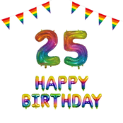 25 jaar Verjaardag Versiering Pakket Regenboog 25 jaar Verjaardag Versiering Pakket Regenboog