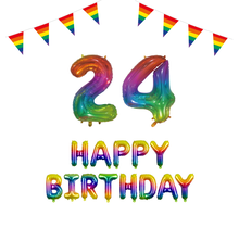 24 jaar Verjaardag Versiering Pakket Regenboog