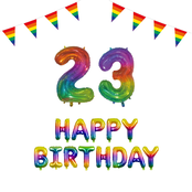 23 jaar Verjaardag Versiering Pakket Regenboog