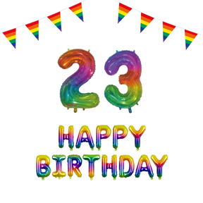 23 jaar Verjaardag Versiering Pakket Regenboog