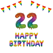 22 jaar Verjaardag Versiering Pakket Regenboog