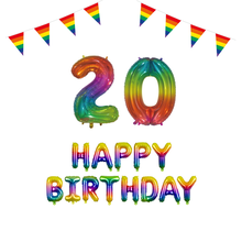 20 jaar Verjaardag Versiering Pakket Regenboog