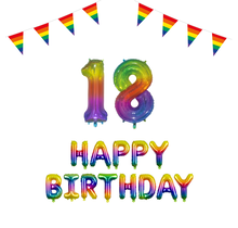 18 jaar Verjaardag Versiering Pakket Regenboog