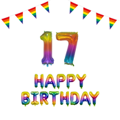 17 jaar Verjaardag Versiering Pakket Regenboog