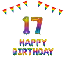 17 jaar Verjaardag Versiering Pakket Regenboog