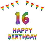 16 jaar Verjaardag Versiering Pakket Regenboog
