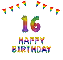 16 jaar Verjaardag Versiering Pakket Regenboog