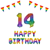 14 jaar Verjaardag Versiering Pakket Regenboog