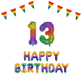 13 jaar Verjaardag Versiering Pakket Regenboog