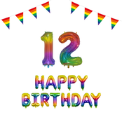 12 jaar Verjaardag Versiering Pakket Regenboog