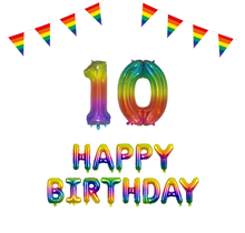 10 jaar Verjaardag Versiering Pakket Regenboog