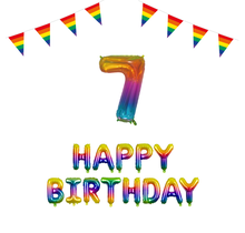 7 jaar Verjaardag Versiering Pakket Regenboog