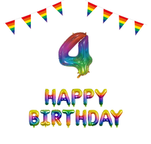 4 jaar Verjaardag Versiering Pakket Regenboog