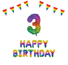 3 jaar Verjaardag Versiering Pakket Regenboog
