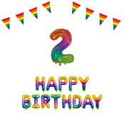 2 jaar Verjaardag Versiering Pakket Regenboog