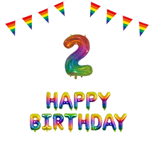 2 jaar Verjaardag Versiering Pakket Regenboog