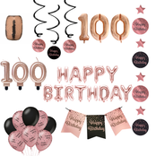 100 jaar Verjaardag Versiering Pakket Rose Gold