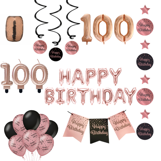 100 jaar Verjaardag Versiering Pakket Rose Gold
