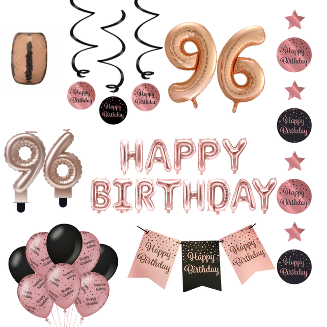 96 jaar Verjaardag Versiering Pakket Rose Gold