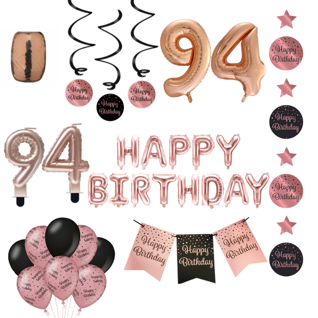 94 jaar Verjaardag Versiering Pakket Rose Gold