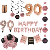 90 jaar Verjaardag Versiering Pakket Rose Gold
