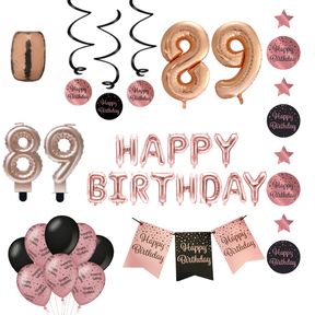 89 jaar Verjaardag Versiering Pakket Rose Gold