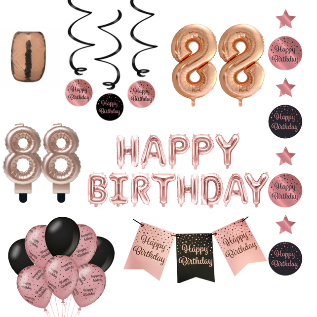 88 jaar Verjaardag Versiering Pakket Rose Gold