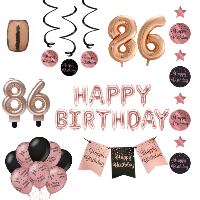 86 jaar Verjaardag Versiering Pakket Rose Gold 86 jaar Verjaardag Versiering Pakket Rose Gold