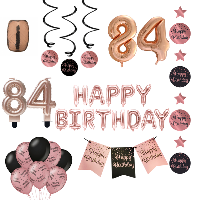 84 jaar Verjaardag Versiering Pakket Rose Gold