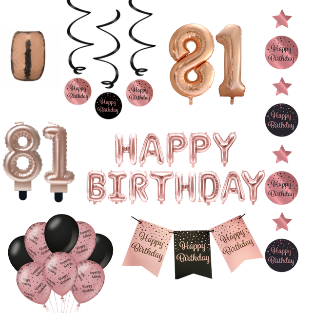 81 jaar Verjaardag Versiering Pakket Rose Gold