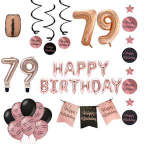 79 jaar Verjaardag Versiering Pakket Rose Gold