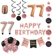 77 jaar Verjaardag Versiering Pakket Rose Gold