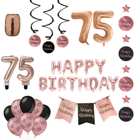 75 jaar Verjaardag Versiering Pakket Rose Gold