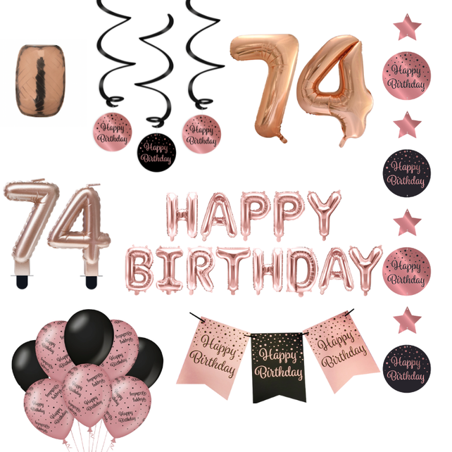 74 jaar Verjaardag Versiering Pakket Rose Gold 74 jaar Verjaardag Versiering Pakket Rose Gold