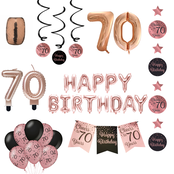 70 jaar Verjaardag Versiering Pakket Rose Gold