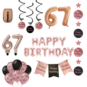 67 jaar Verjaardag Versiering Pakket Rose Gold