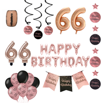 66 jaar Verjaardag Versiering Pakket Rose Gold
