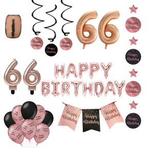66 jaar Verjaardag Versiering Pakket Rose Gold
