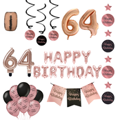 64 jaar Verjaardag Versiering Pakket Rose Gold