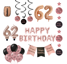 62 jaar Verjaardag Versiering Pakket Rose Gold