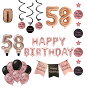58 jaar Verjaardag Versiering Pakket Rose Gold