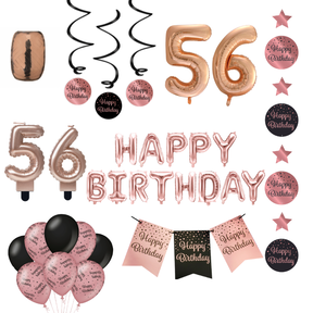 56 jaar Verjaardag Versiering Pakket Rose Gold