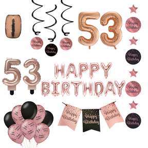 53 jaar Verjaardag Versiering Pakket Rose Gold