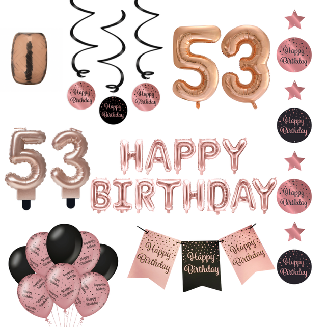53 jaar Verjaardag Versiering Pakket Rose Gold