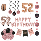 52 jaar Verjaardag Versiering Pakket Rose Gold