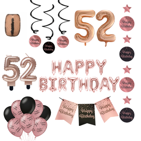 52 jaar Verjaardag Versiering Pakket Rose Gold